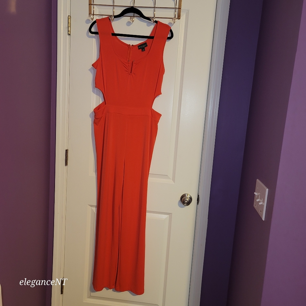Bold Elements Orange Sleeveless Jumpsuit Sz: Large - Picture 2 of 12